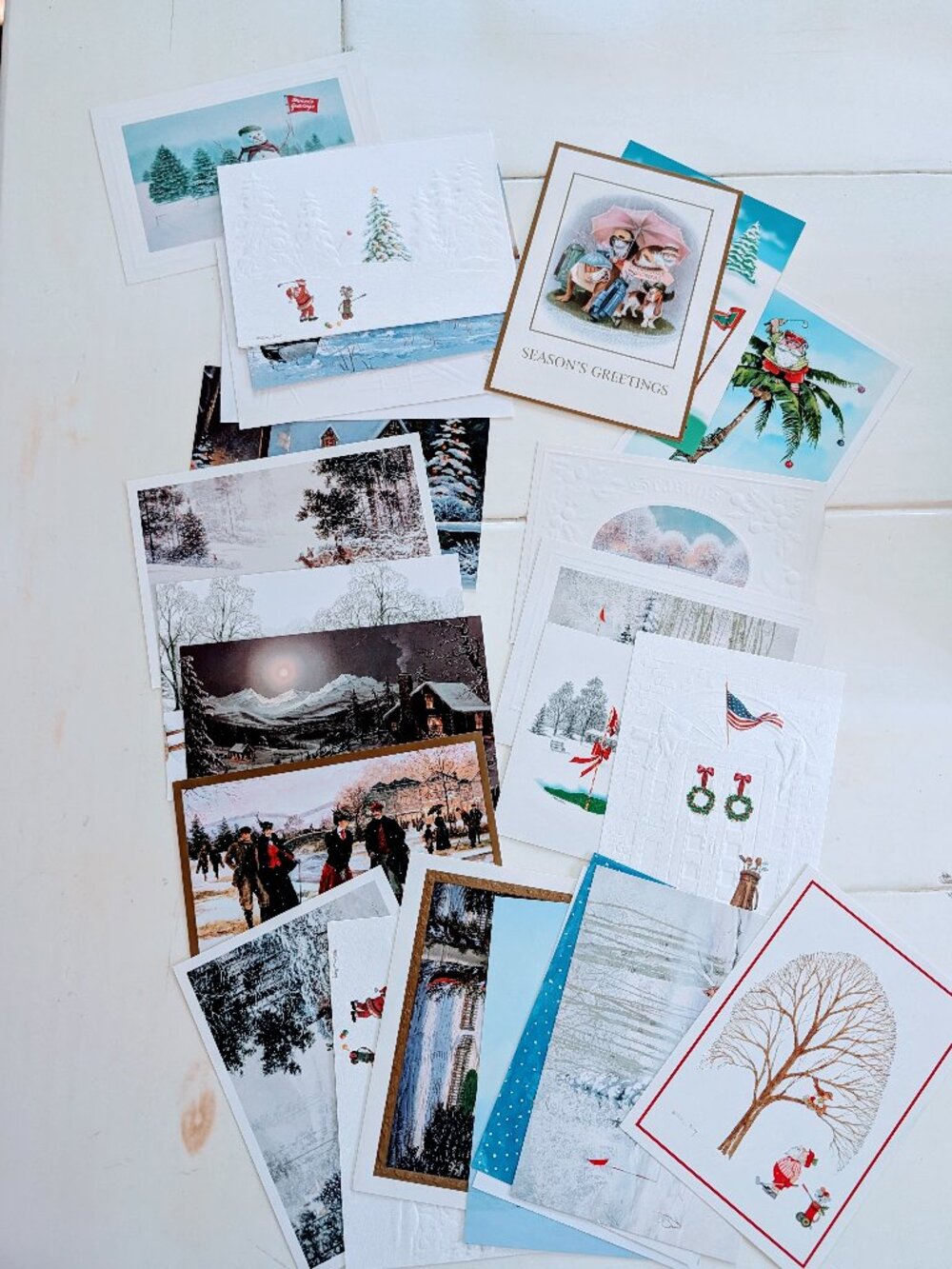VTG Lot 24 USGA Golf Christmas Promo Cards Holiday Rare Display Greetings Decor